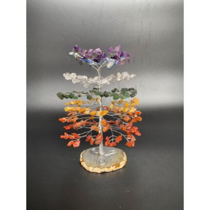 7 Chakra Gemstone Tree with Coaster Base - 300 Chips of Balance and Harmony