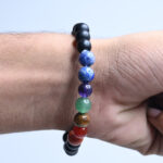 Matte-Black-Seven Chakra-Bracelet