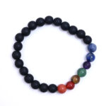 Matte Black Seven Chakra Bracelet