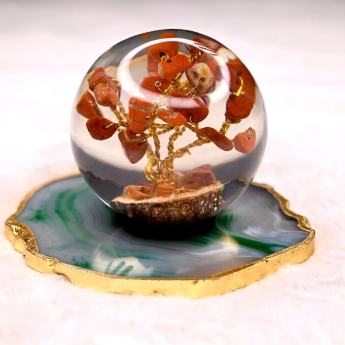 Red Jasper - Orgonite tree sphere