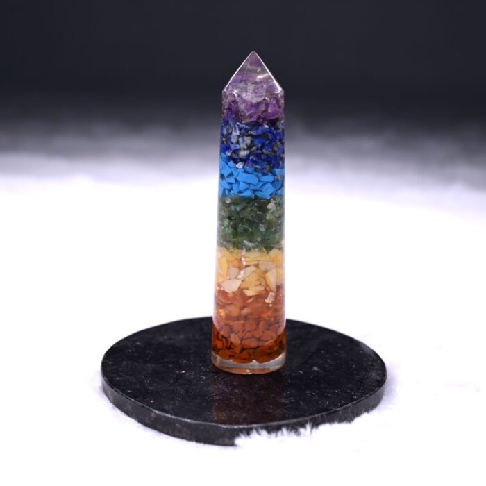 Sevan Chakra Orgonite Obelisk