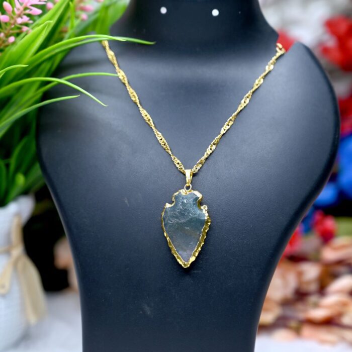 Green Agate Arrowhead Pendant